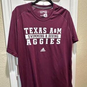 Texas A&M Swimming and Diving Adidas TShirt (Vintage) XL